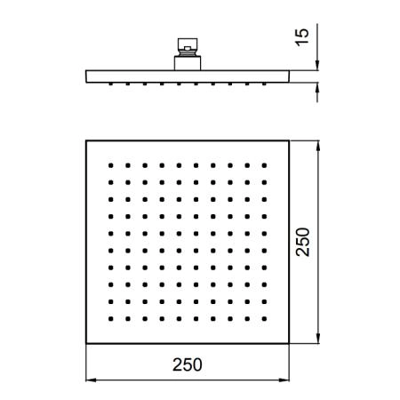 Almar 316 Stainless Steel Верхний душ 25х25см., потолочный, цвет: Gun Metal 316 Brushed PVD