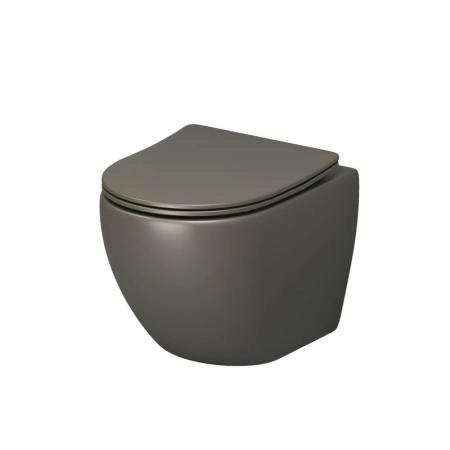 Унитаз Grossman GR-4455GSMS Color (485*365*360) ХАКИ МАТОВЫЙ подвесной Безободковый с тонкой крышкой