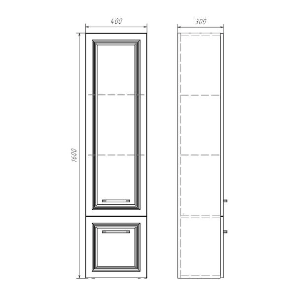 Шкаф-колонна Comforty Бросно-40П 00-00021804CF Альпийский иней