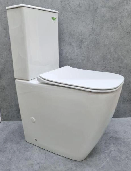 Унитаз Ceramalux K2170-1 безбодковый напольный с бачком сиденье микролифт 640*370*805, белый