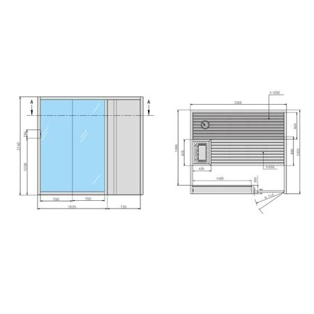 Effegibi Yoku S Door Сауна 230x200х214см, угловая SX, цвет: черный орех