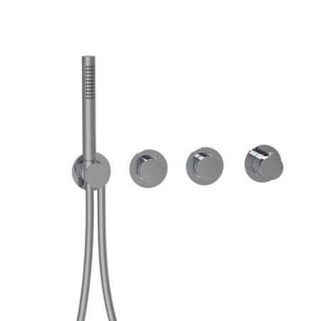 Almar Modular PUSH Смеситель для душа, встраиваемый, термостатический, на 2 потребителя с модулем ручного душа, цвет: оружейный металл брашированный PVD
