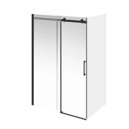 Kerama Marazzi Cristallo Душевая дверь 140х210см, раздвижная с функцией soft close, цвет: черный матовый