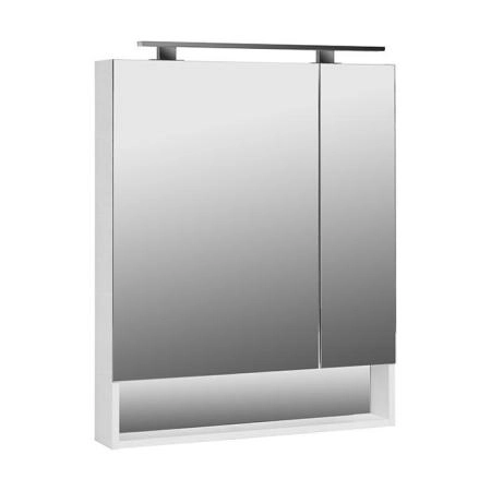 Roca The Gap Original Зеркальный шкаф 70x12.9x85см, с LED-светильником, блоком с розеткой, цвет: белый