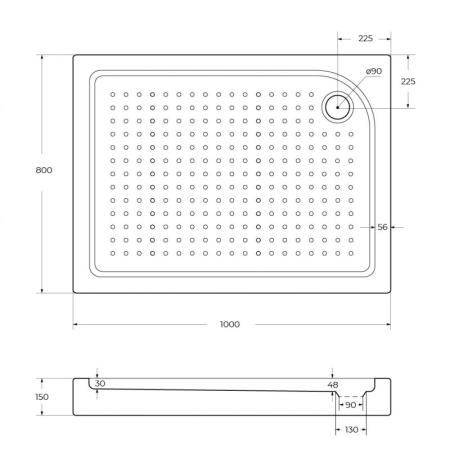 Поддон для душа BelBagno 100x80 прямоугольный акрил TRAY-BB-AH-100/80-15-W-L