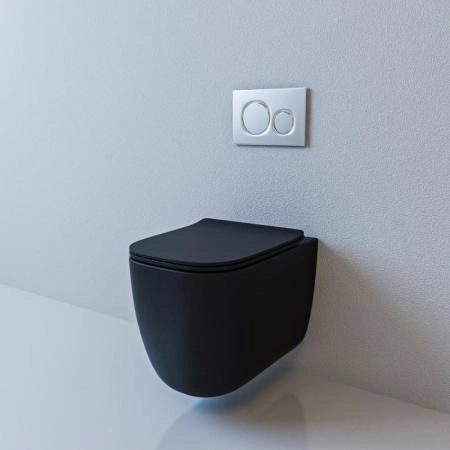 Унитаз ESBANO GARANT черный матовый безободковый подвесной 510x350x360