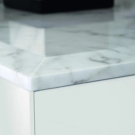 VITAGE milldue edition FOUR SEASONS Комплект мебели с тумбой под раковину, раковиной LIONE, зеркалом QUEBEC, 216 см, подвесной, цвет: глянцевый белый / Calacatta vagli