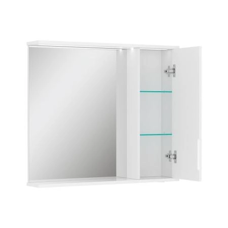 Зеркало-шкаф с LED подсветкой Volna Lake 80 правое (белый)