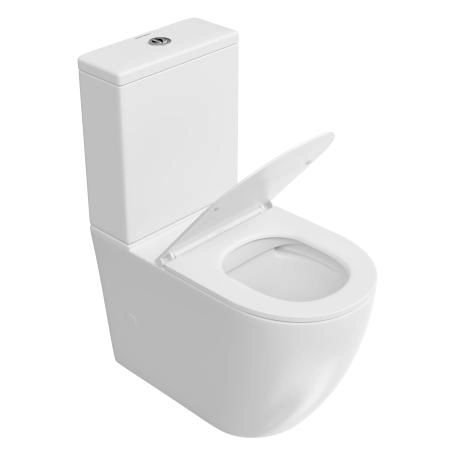 Унитаз Kerama Marazzi SFERA СФЕРА SF.wc.01 напольный безободковый с крепежом и сиденьем, белый глянцевый