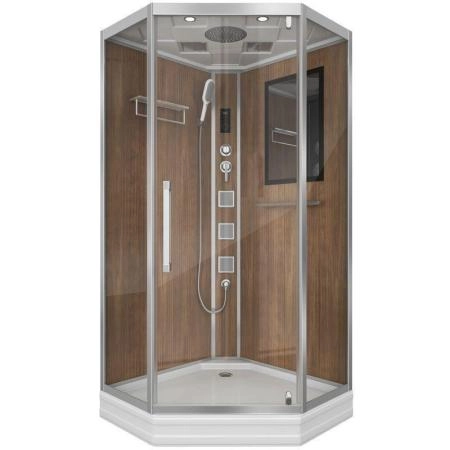 Душевая кабина Niagara Luxe NG-7717WD (1000x1000х2150) низкий поддон стенки ДЕРЕВЯННЫЕ