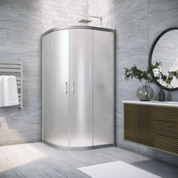 Душевой уголок Vegas-glass ZS NOVO h2000 110 07 10, профиль матовый хром, стекло сатин