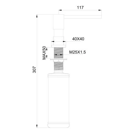 Дозатор мыла WONZON & WOGHAND, Черный матовый (WW-88SD01-MB)