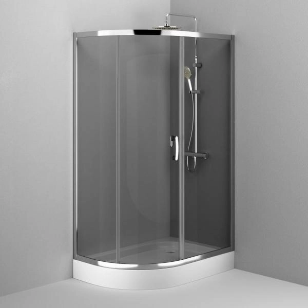 Душевой уголок 120x80 см, без поддона AM.PM Like W83G-302U120CG стекло тонированное, профиль глянцевый хром