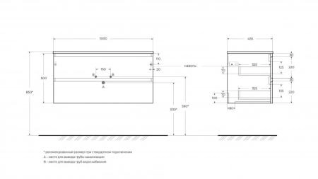 Керамическая раковина BB900ETL 910x460x170
