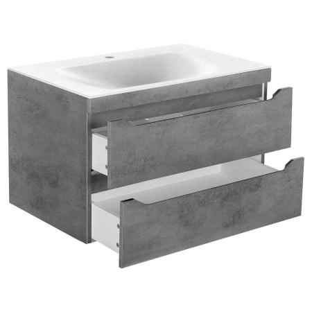 Тумба под раковину Vincea Fine 800 подвесная, 2 выкатных ящика soft close, Beton