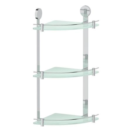 Полка угловая 3-х ярусная 26 cm матовое стекло;  ARTWELLE Harmonie HAR 041 хром