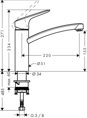 Смеситель Hansgrohe Logis 160 71832000 для кухни хром
