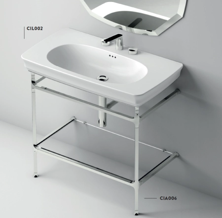 Artceram CIVITAS Структура металлическая 90х50см Quadra, полка стекло, напольная, цвет: хром