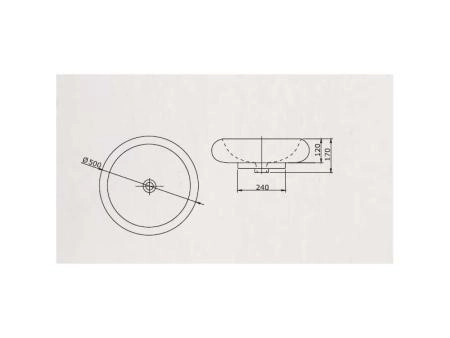 Раковина SSWW CL3040 на столешницу 50 см