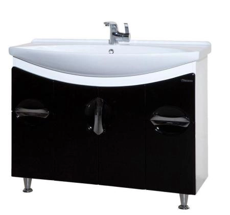 Тумба под раковину Bellezza Лагуна 105 напольная с 2 ящ. черная