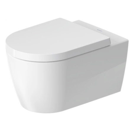 Duravit ME by Starck унитаз 370x570 мм, подвесной # 257909, HygieneFlush, без смывного края HYG, сиденье # 002009 с плавным опусканием, цвет белый