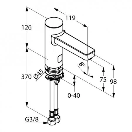 Смеситель Kludi Zenta E 3810005 для раковины, сенсорный