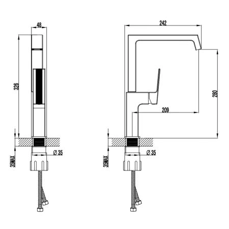 Смеситель для кухонной мойки Azario EXQUISITE хром (AZ-VSM568340C)