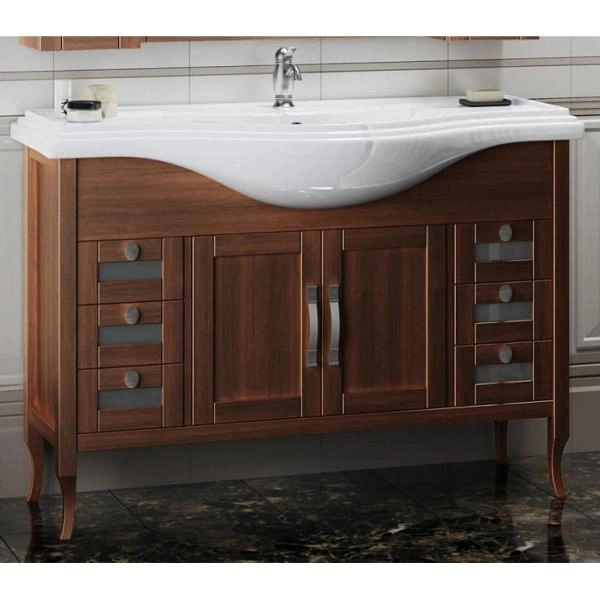 Тумба под раковину Opadiris Мираж 120 1200х860х480 мм цвет светлый орех напольная