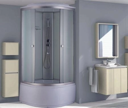 Душевая кабина Niagara Classic NG-2309-14G (1000х1000х2150) высокий поддон(45см) ГИДРОМАССАЖ стекло МАТОВОЕ