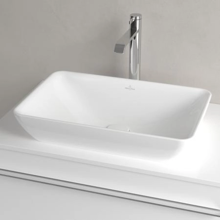 Villeroy&Boch Venticello Раковина накладная 55х36см, без отв., с переливом, CeramicPlus, цвет: альпийский белый