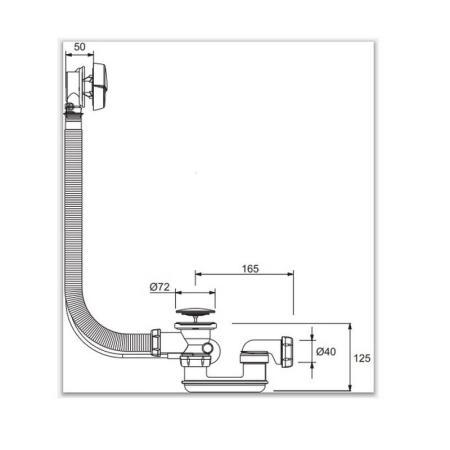 Слив-перелив Jacob Delafon E70174-CP 100 см хром