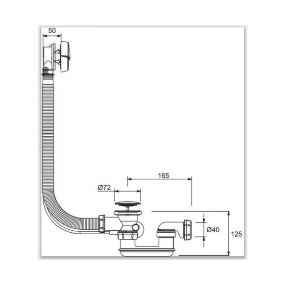 Слив-перелив Jacob Delafon E70174-CP 100 см хром