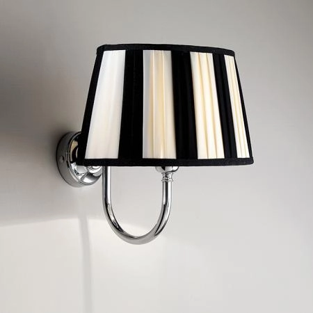 Devon Decor Светильник настенный (26х27хh33,2 см) с абажуром в полоску черного-светлого цвета, IP20, фурнитура: хром