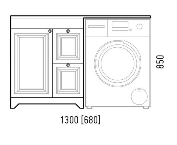 Тумба Corozo Леон 70 Z2, Мадлен 130(раковина отдельно) под стиральную машину