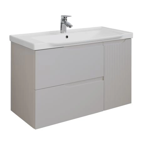 Тумба с раковиной Comforty Сидней-100 00-00022768CF серый шелк с раковиной CF188057-100