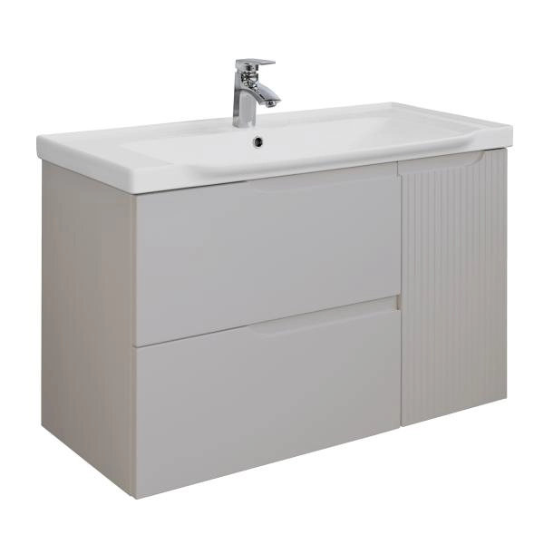 Тумба с раковиной Comforty Сидней-100 00-00022768CF серый шелк с раковиной CF188057-100