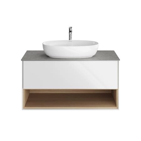 Тумба Kerama Marazzi PLAZA MODERN ПЛАЗА МОДЕРН PLB.M.100.1\WHT.V подвесная 100 белый 1 ящик + полка