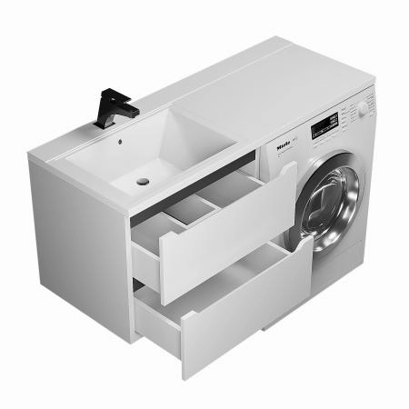 Тумба под стиральную машину Uperwood Tanos 60 см, подвесная, белый/графит