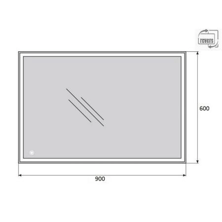 Зеркало Belbagno SPC-GRT-900-600-LED-TCH Led подсветка, сенсор 900x30x600
