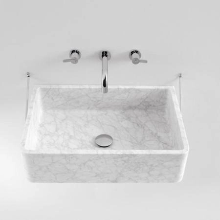 Agape Carrara Раковина 60x40x16 см, без отв., мрамор Carrara, цвет: белый