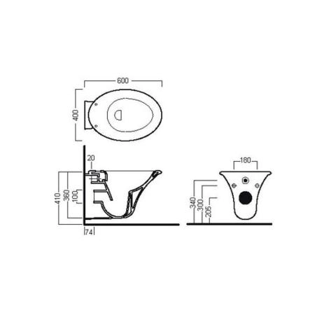 Унитаз Hatria Sculture YXKN подвесной без крышки