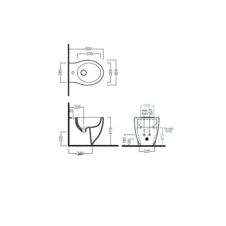 Биде Hatria LeFiabe 50 Y1E1 приставное