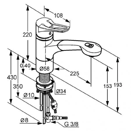 Смеситель Kludi MX 399420562 для кухни с выдвижным изливом