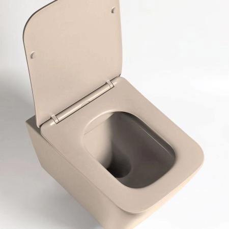 Унитаз подвесной Vincea Q-Line VT1-12MC безободковый, цвет капучино мат., ультратонкое soft close сиденье