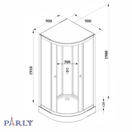 Душевая кабина PARLY BETT B931 (90х90х210)