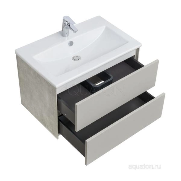 Тумба под раковину AQUATON Сохо 75 cлэйт, галька серая 1A258101AJ9A0