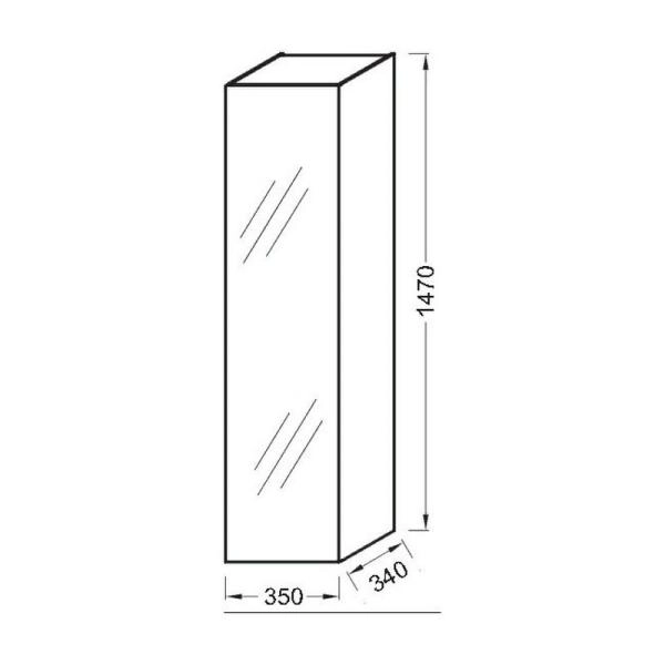 Пенал Jacob Delafon ODEON UP EB998RU-E5 35 см подвесной цвет дуб сонома