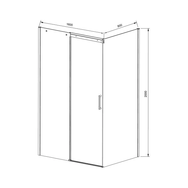 Душевой уголок Vincea Dice VSR-4D9016CL, 1600*900, хром, стекло прозрачное