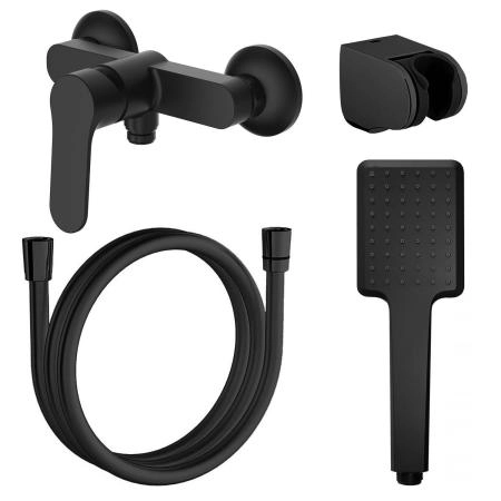 Смеситель для душа Azario ELVIS с ручным душем, черный (AZ-WWK338155PA)