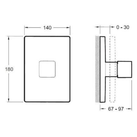 Смеситель Jacob Delafon SQUARE E75413-CP для душа хром